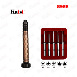 Set de 5 Destornilladores 3D  8926    0.6/0.8/1.5/T1/T2  Dorado  Kaisi